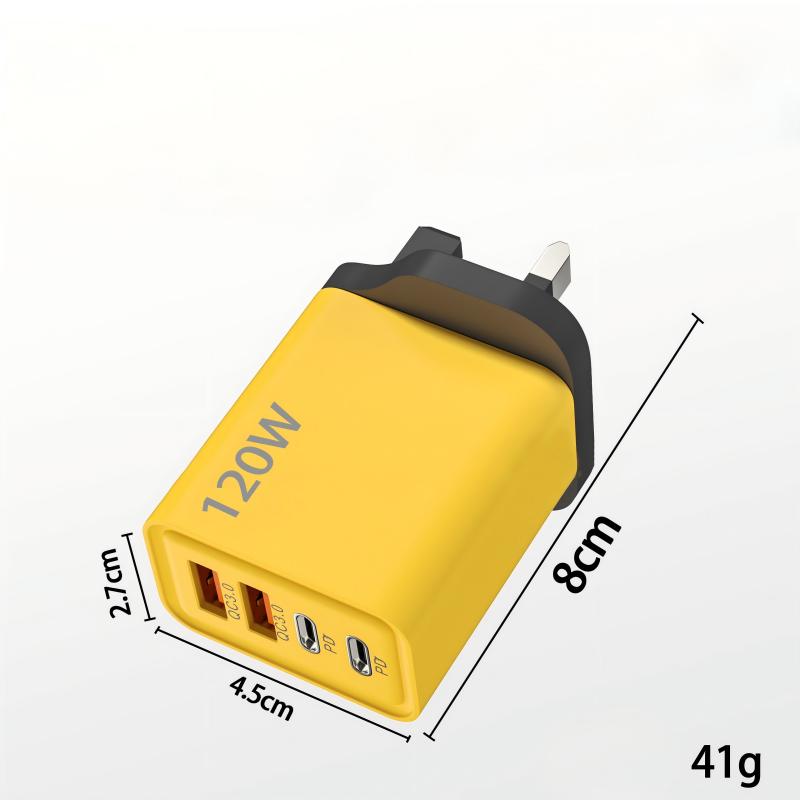 120W 4-Port Fast Charger Block