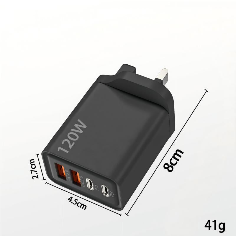 120W 4-Port Fast Charger Block