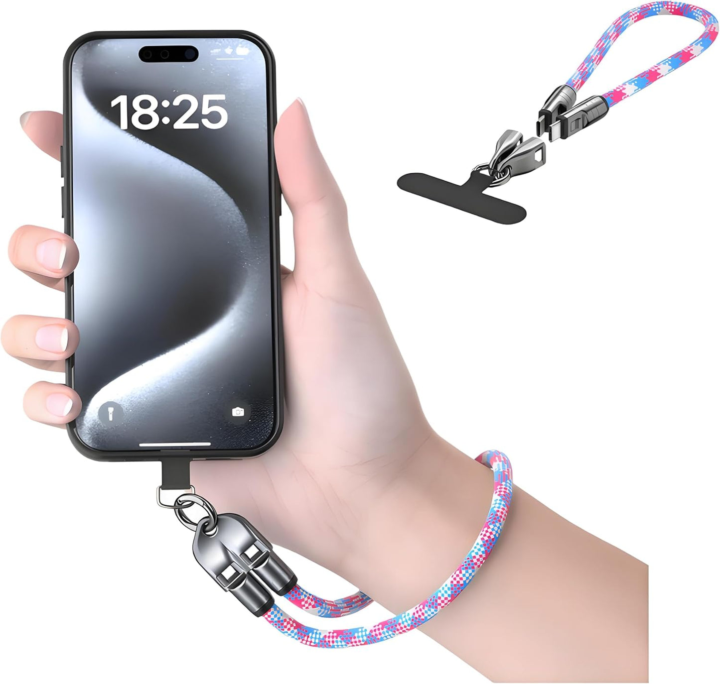 2 IN 1 Cell Phone Lanyard Fast Charging Data Cable