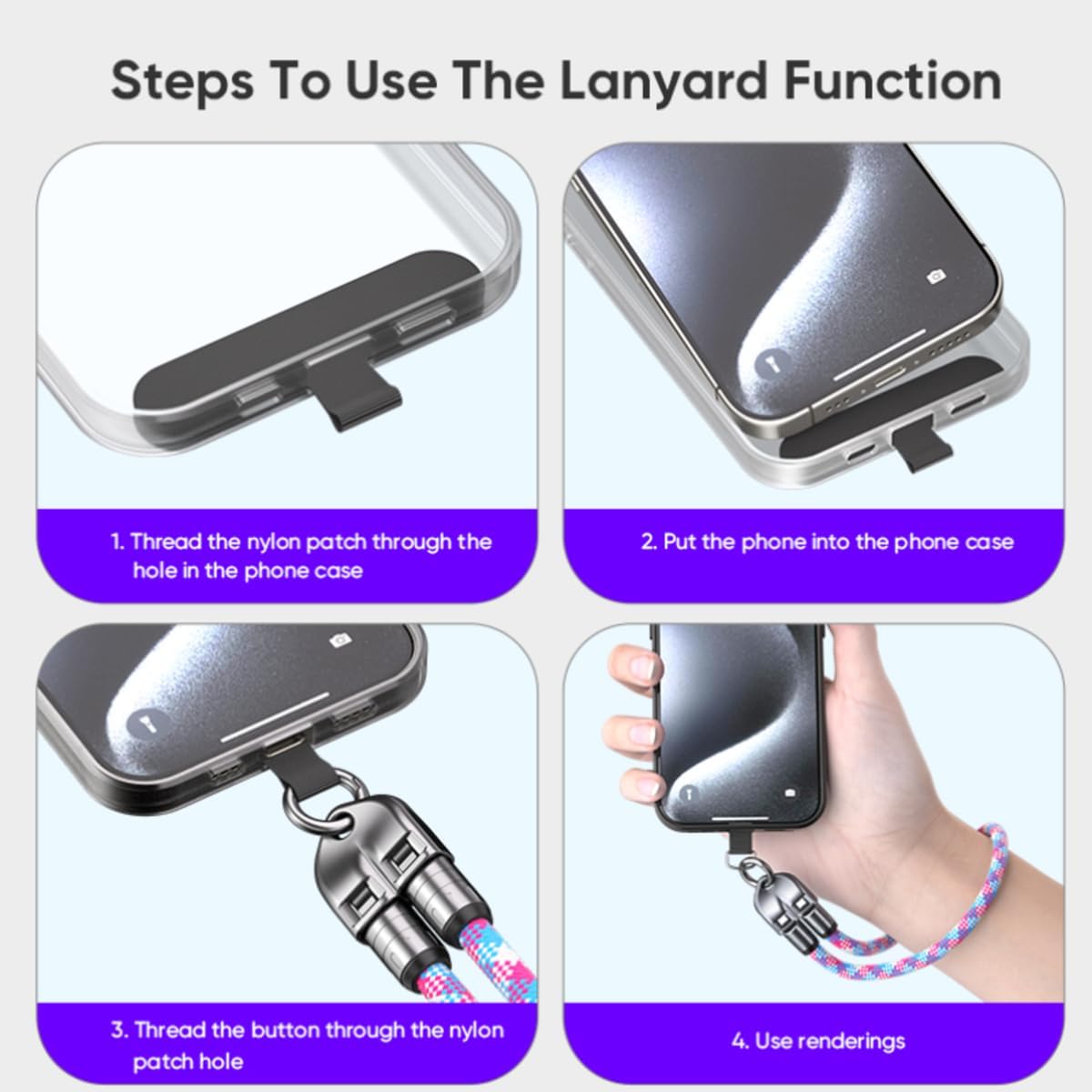 2 IN 1 Cell Phone Lanyard Fast Charging Data Cable