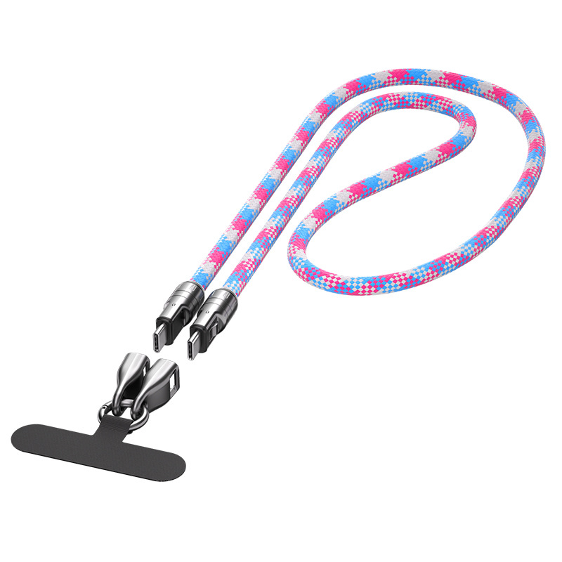 2 IN 1 Cell Phone Lanyard Fast Charging Data Cable