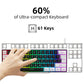 Mini Portable 60% Wired Gaming Keyboard, Compact 61-Key RGB Luminous Translucent USB Keyboard