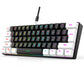 Mini Portable 60% Wired Gaming Keyboard, Compact 61-Key RGB Luminous Translucent USB Keyboard