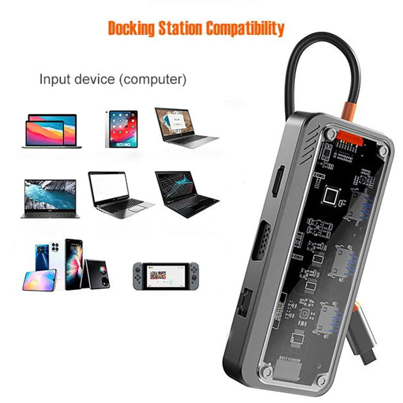 8-in-1 Transparent USB Hub