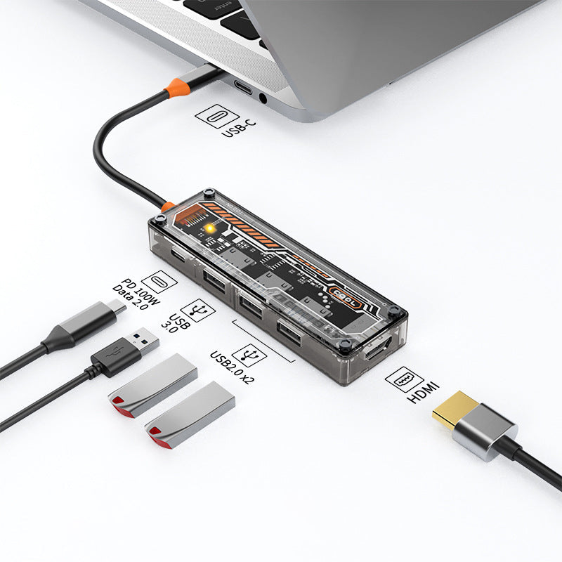 8-in-1 Transparent USB Hub
