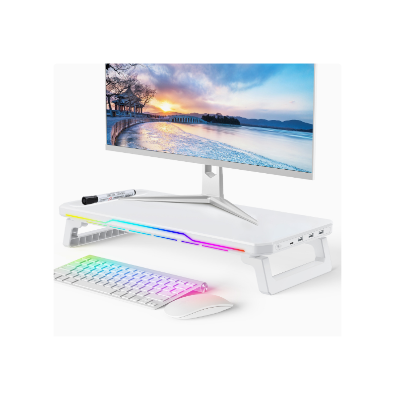 Ergonomic RGB Monitor Stand with USB Hub