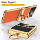 Electroplated Leather Magnetic Hinge Phone Case For Samsung Galaxy Z Flip4 Flip3 5G