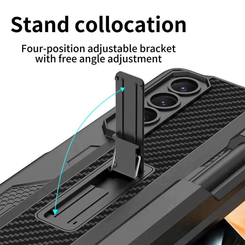 Pousbo® Magnetic Phone Holder Case For Galaxy Z Fold 4 With Screen Protector & S Pen Slot