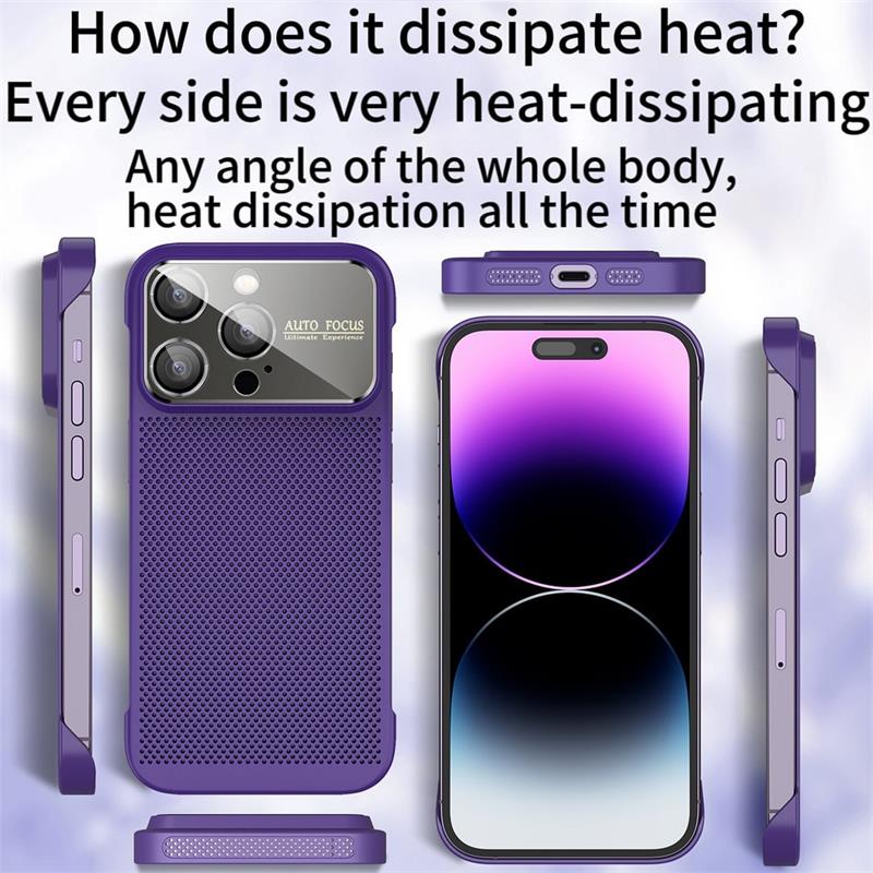 For iPhone 14 Borderless Big Window Cooling Phone Case