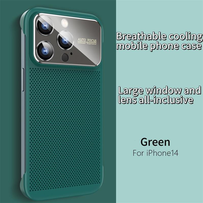 For iPhone 14 Borderless Big Window Cooling Phone Case