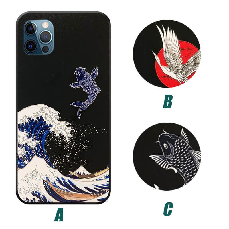 Embossed Cartoon Phone Case For iPhone