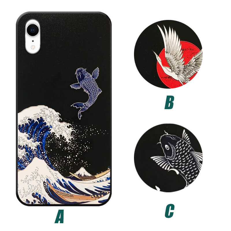 Embossed Cartoon Phone Case For iPhone