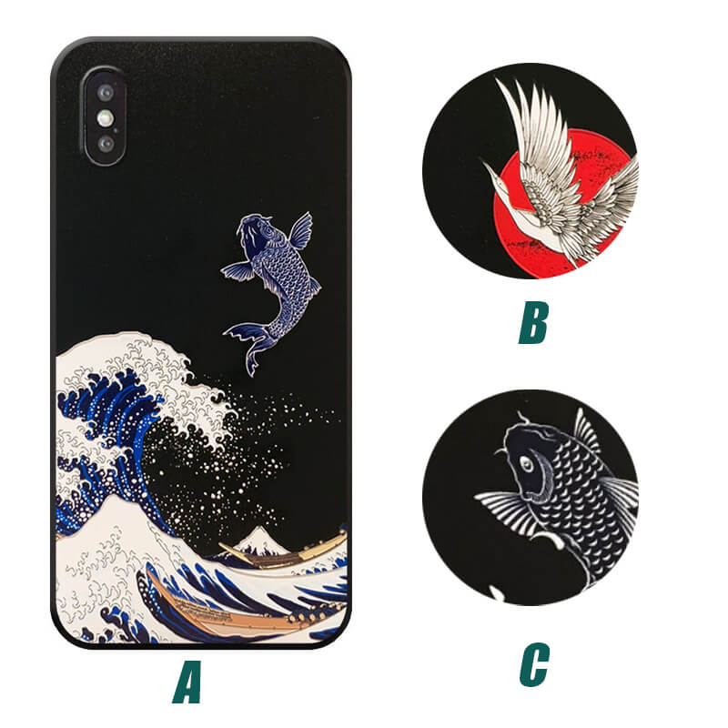 Embossed Cartoon Phone Case For iPhone