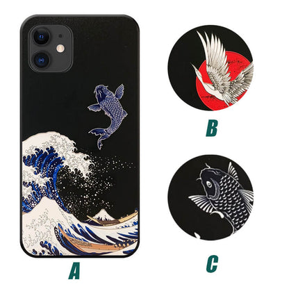 Embossed Cartoon Phone Case For iPhone