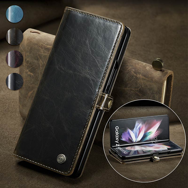 Luxury PU Leather Wallet Flip Case for Samsung Galaxy Z Fold 3 5G