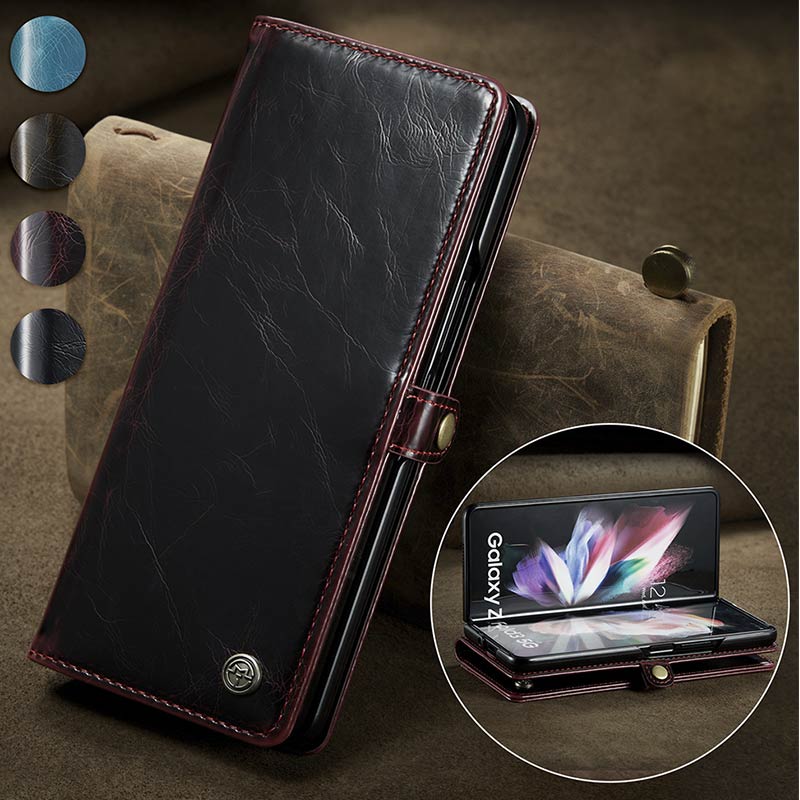 Luxury PU Leather Wallet Flip Case for Samsung Galaxy Z Fold 3 5G