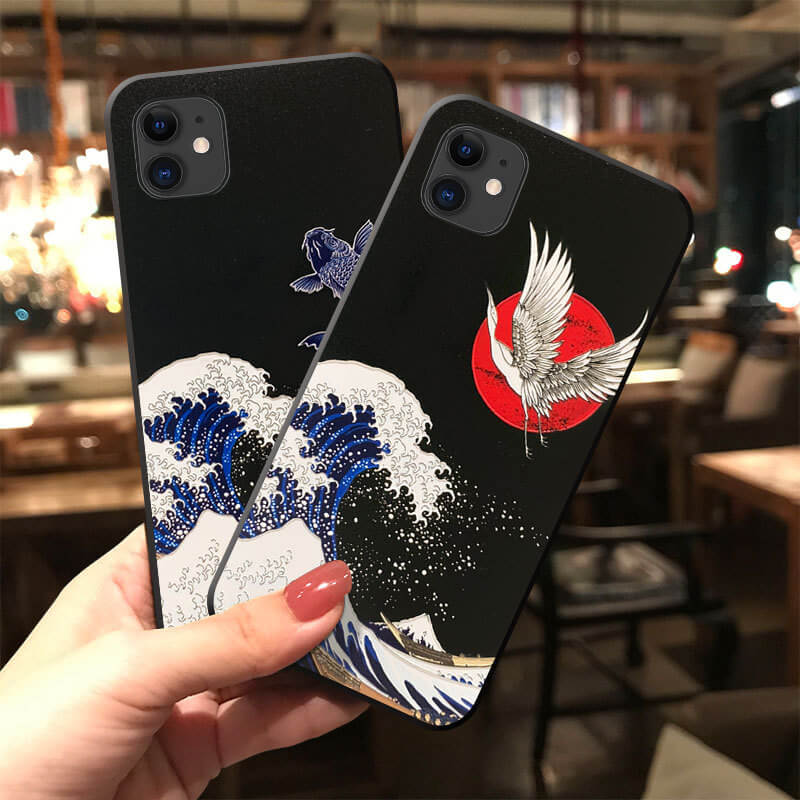 Embossed Cartoon Phone Case For iPhone