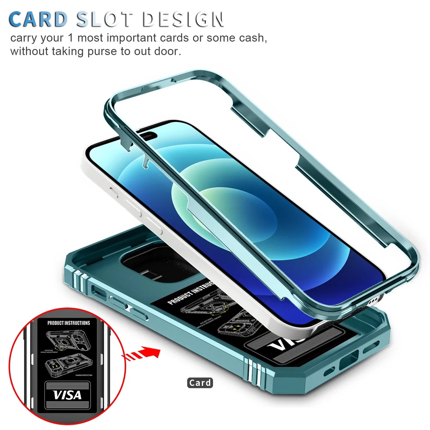 Magnetic Car Finger Ring 3-in-1 Phone Case