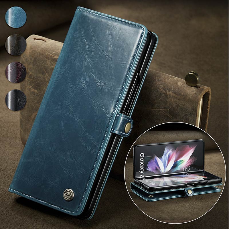 Luxury PU Leather Wallet Flip Case for Samsung Galaxy Z Fold 3 5G