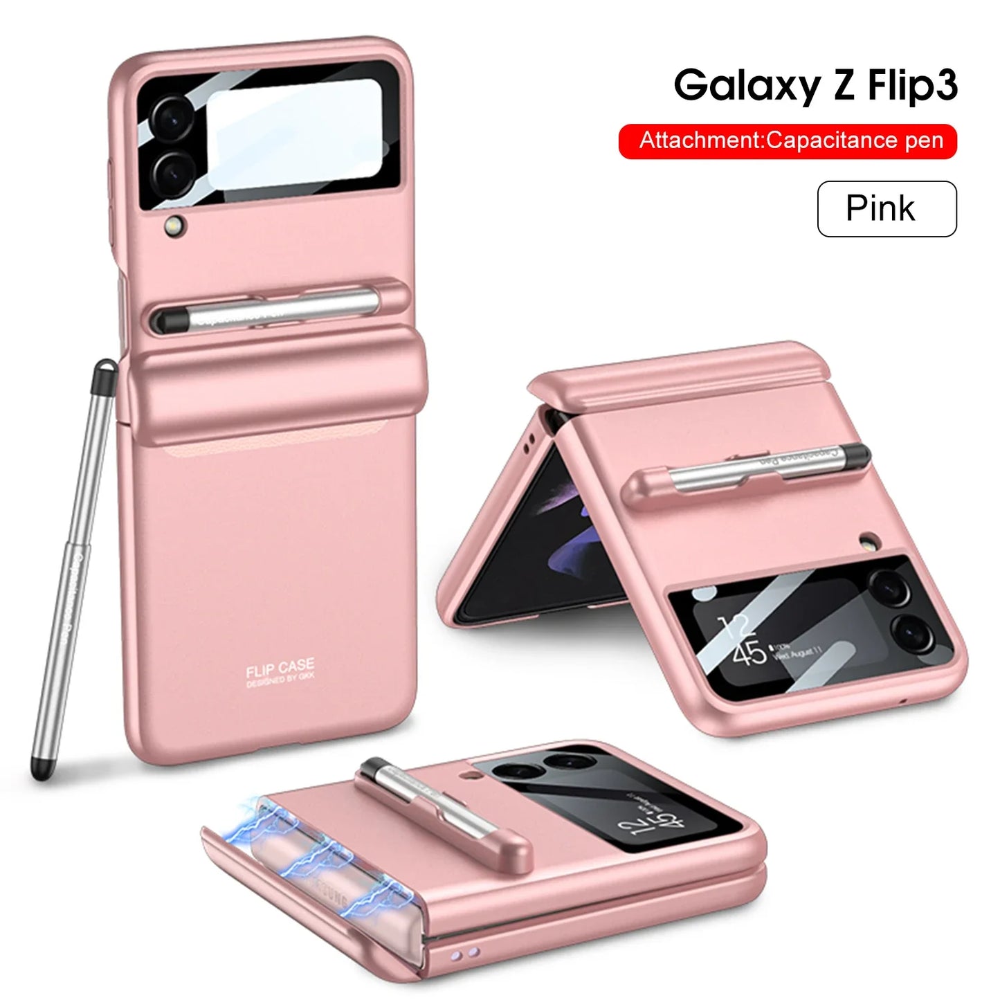 2022 Magnetic All-included Shockproof Plastic Hard Cover For Samsung Galaxy Z Flip 3 5G