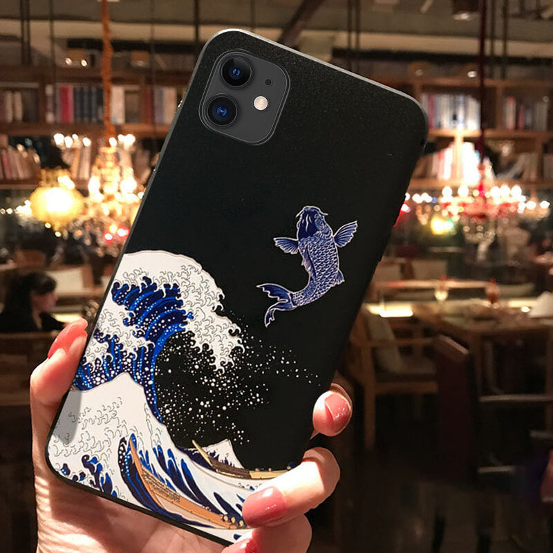 Embossed Cartoon Phone Case For iPhone