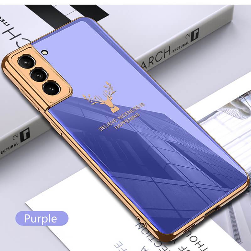 2022 Luxury Deer Pattern CameraAll-inclusive Electroplating Process Case For Samsung S22 S21 Series