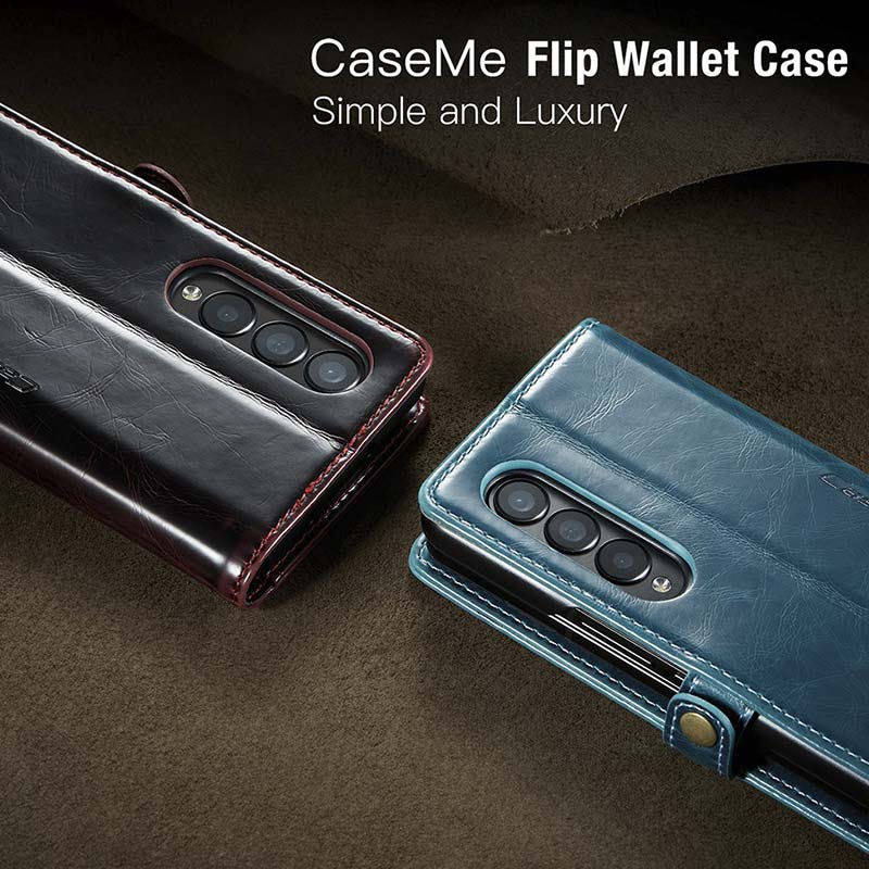 Luxury PU Leather Wallet Flip Case for Samsung Galaxy Z Fold 3 5G