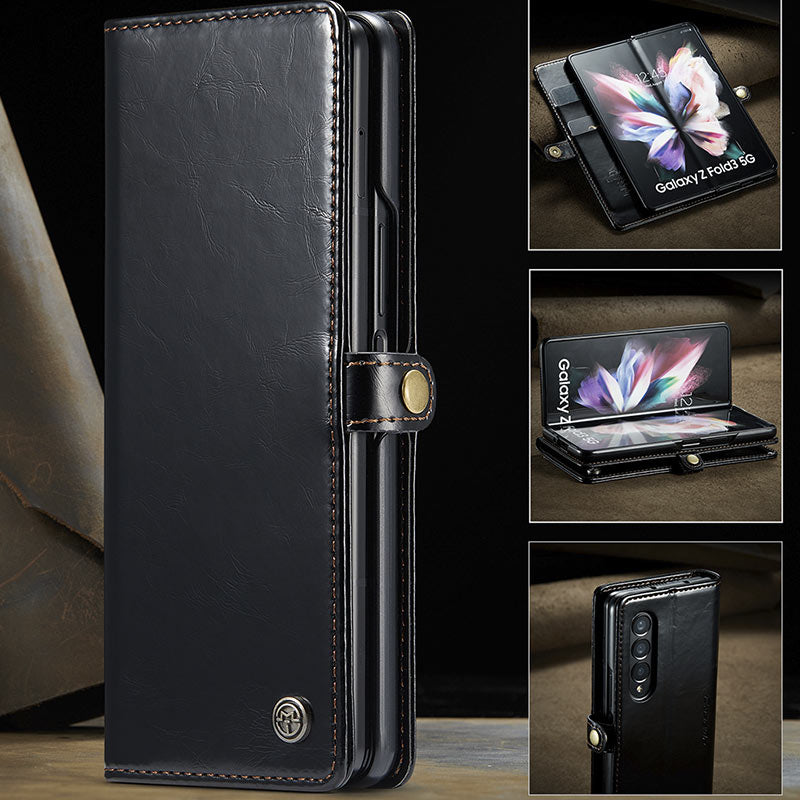 Luxury PU Leather Wallet Flip Case for Samsung Galaxy Z Fold 3 5G