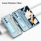Armor Phantom Aluminum Alloy Transparent Frosted Stand Hinge Phone Case For Samsung Galaxy Z Fold3 Fold4 5G With Screen Protector