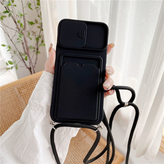 Silicone Case with Crossbody Rope Lanyard