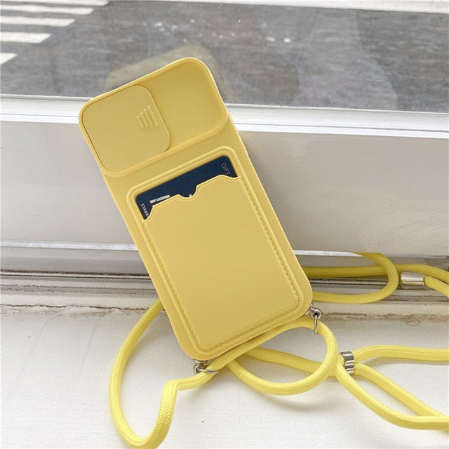 Silicone Case with Crossbody Rope Lanyard