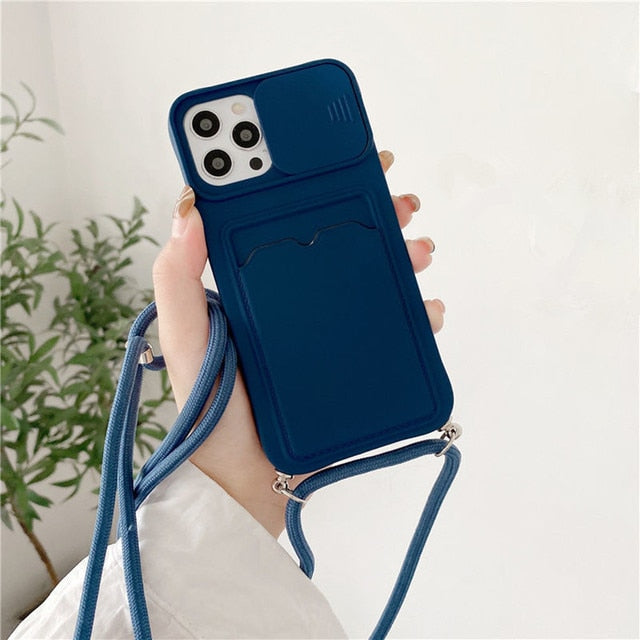 Silicone Case with Crossbody Rope Lanyard