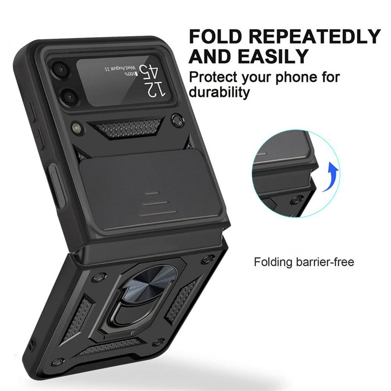 Samsung Z Flip3 Drop-proof Phone Case With Metal Ring Holder