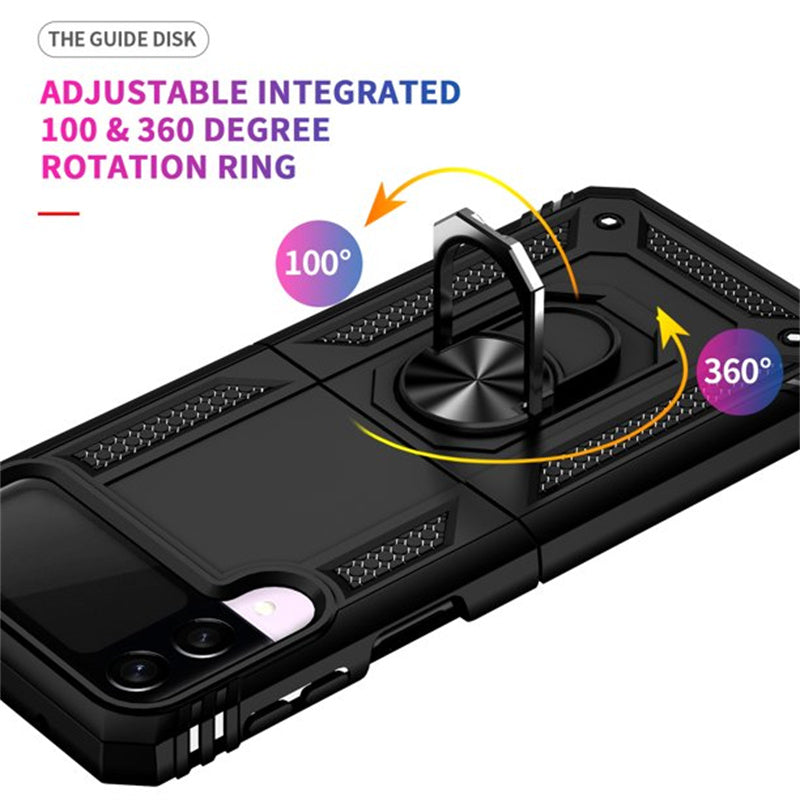 Drop Tested Cover with Magnetic Kickstand Car Mount Protective Case for Samsung Galaxy Z Flip3 Flip4 5G