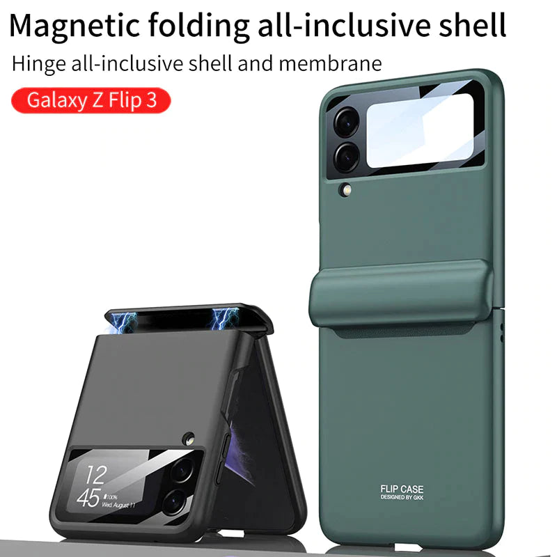 2022 Magnetic All-included Shockproof Plastic Hard Cover For Samsung Galaxy Z Flip 3 5G